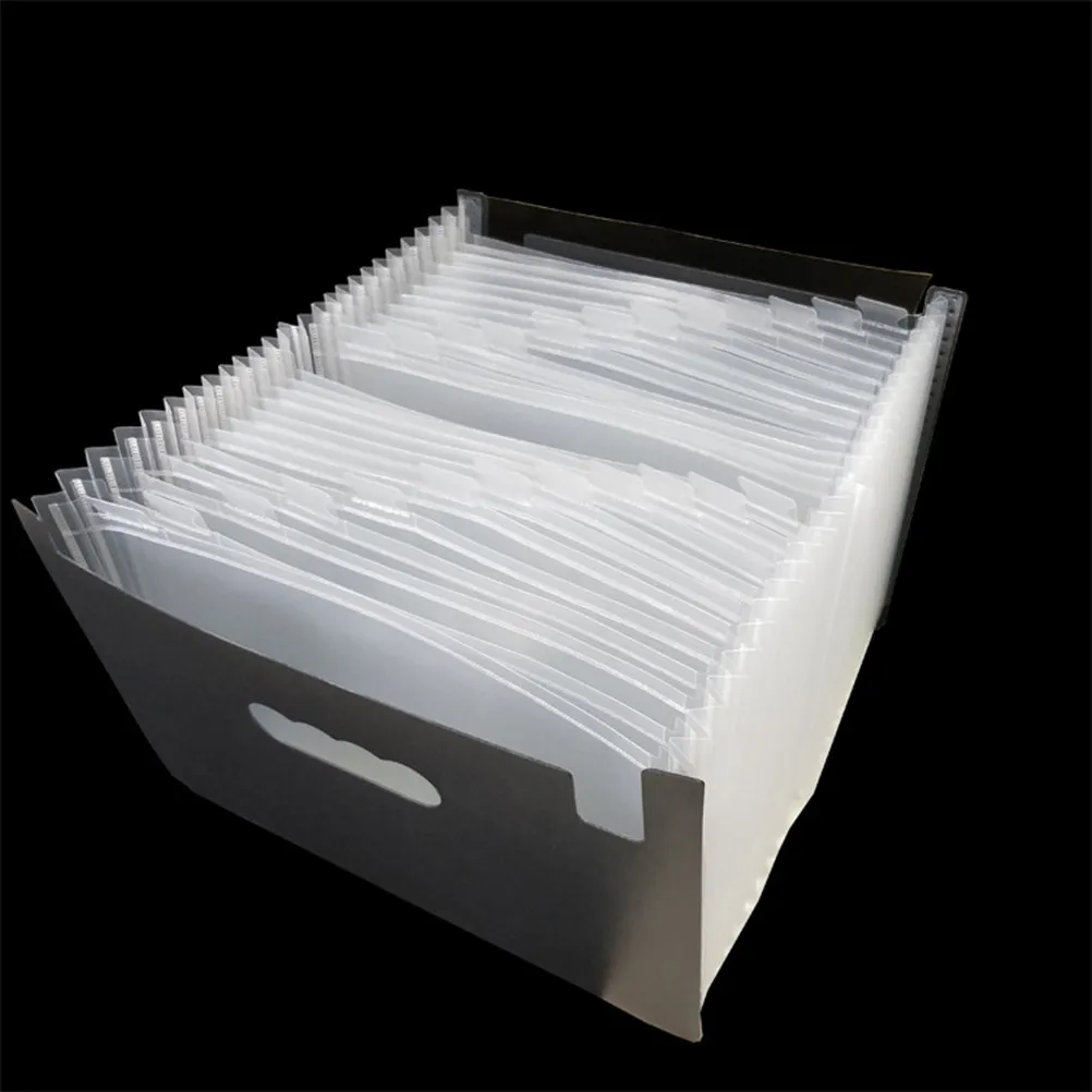 

File Folder White Expanding 24 Pockets A4 Letter Size Large Capacity Document Organizer School Office Travel Receipt Holder