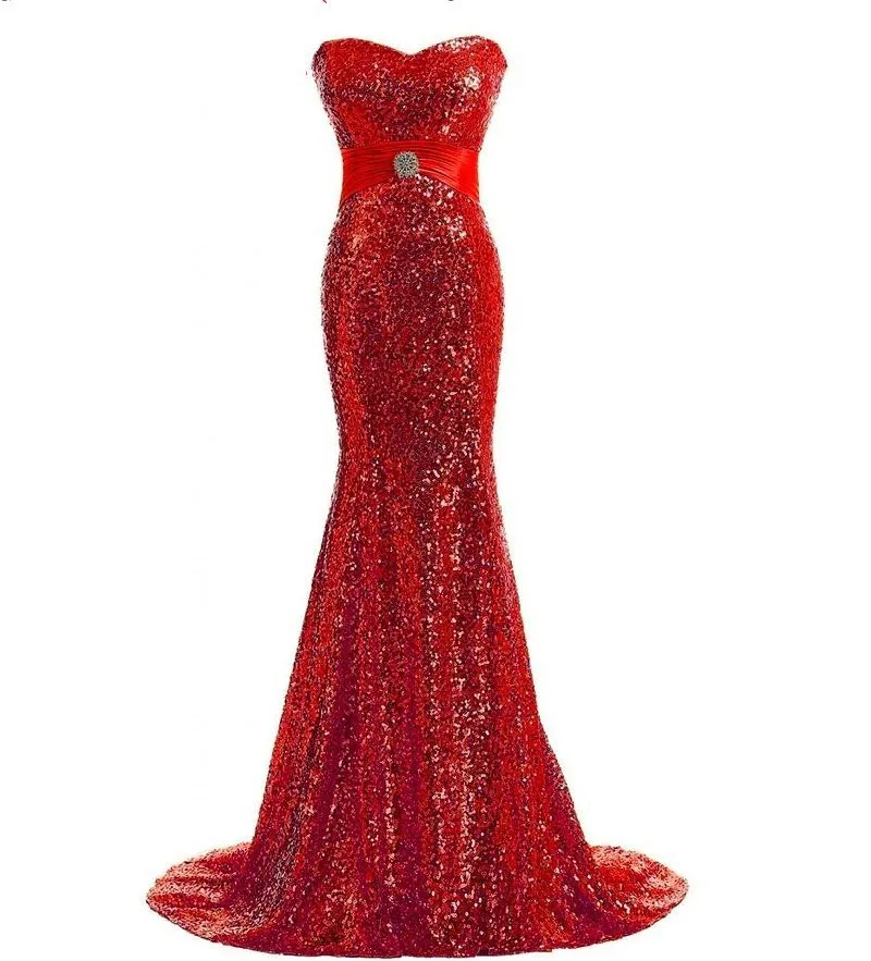 Abiti da ballo a sirena con paillettes dorate e paillettes di lusso Foto reali Abiti da sera eleganti formali Abito lungo per party di matrimonio Nuovo