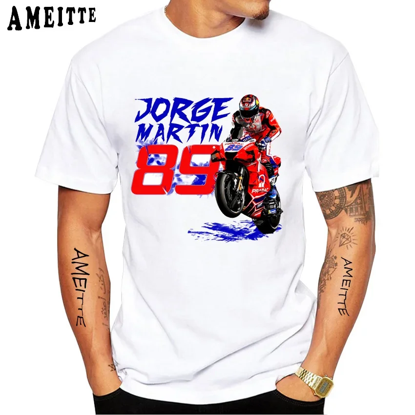 Jorge Martin Moto Number 89 Rider T-Shirt New Summer Men Short Sleeve GS Sport Boy Casual Tees Motorcycle Lovers White Tops