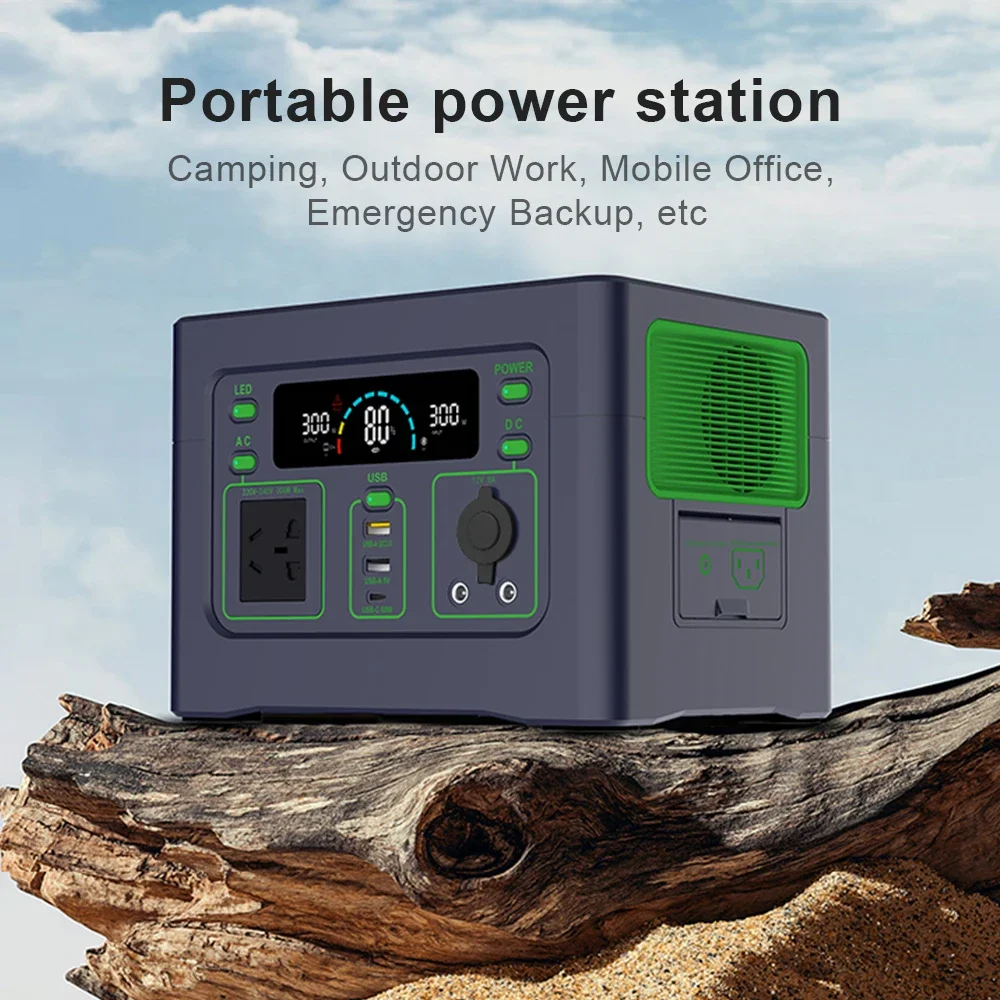 เครื่องกำเนิดไฟฟ้าพลังงานแสงอาทิตย์สำหรับบ้าน ชุดอุปกรณ์พลังงานแสงอาทิตย์สำหรับตั้งแคมป์ 300W 288Wh 90000mAh 32700 LiFePO4
