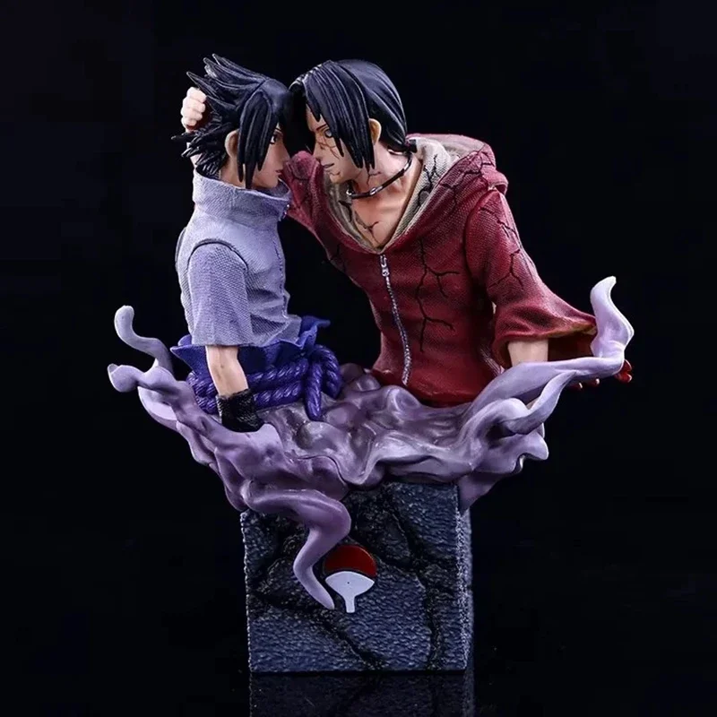 Naruto Anime Figure Uchiha Sasuke Itachi Action Figures Brother Reconciliation GK Figurine PVC Collectible Model Doll Toys 17cm