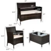 4 Stück Rattan Terrassen möbel Set gepolstert Sofa Stuhl Couch tisch Garten 2