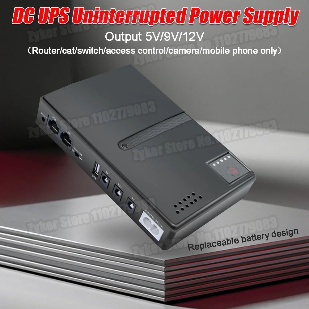 Mini UPS Router Optical Cat Adapter Uninterruptible Power Supply DC Backup Power AC 110V 220V To DC 5V 9V 12V 15V 24V NO Battery