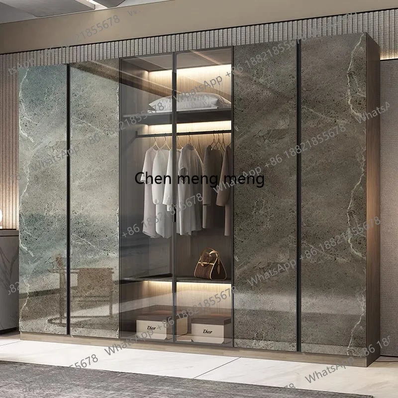 Luxury Modern Simple Wardrobes Cloakroom Nordic Glass Door Cabinet Closet Bedroom Assembly  Guarda Roupas Bedroom