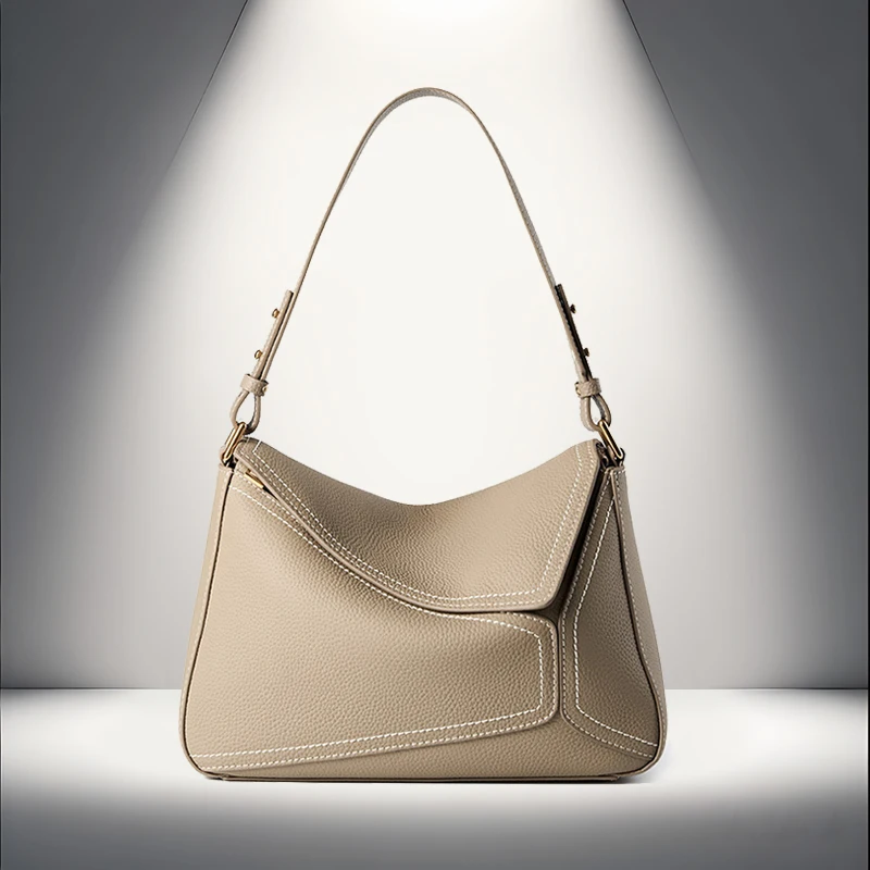 

Luxury designer women's pillow bag, high-quality genuine leather armpit bag, shoulder bag, fashionable cowhide crossbody bag