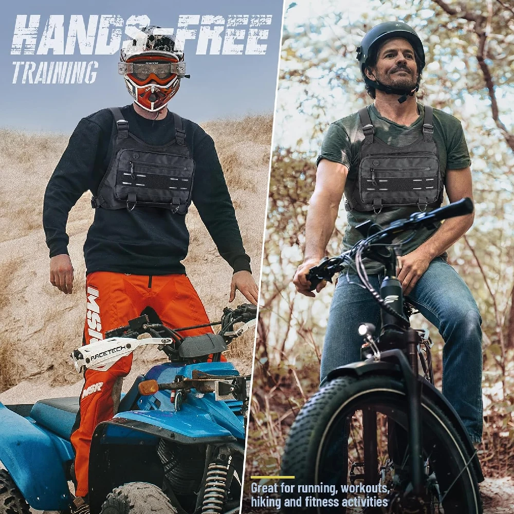 Leichte, wasserabweisende Sport-Brusttasche für Herren, geeignet zum Laufen, als Umhängetasche für Workouts, zum Radfahren, Wandern, Klettern und für Spaziergänge mit dem Hund. – Detail 18