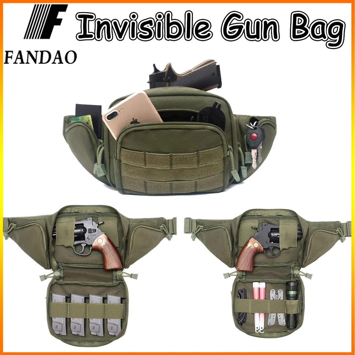 

Gun Holster Fanny Pack for Men Women Concealed Carry Pistol Pouch Fits 1911 Glock H&K Ruger S&W M&P Shield Taurus Sauer More