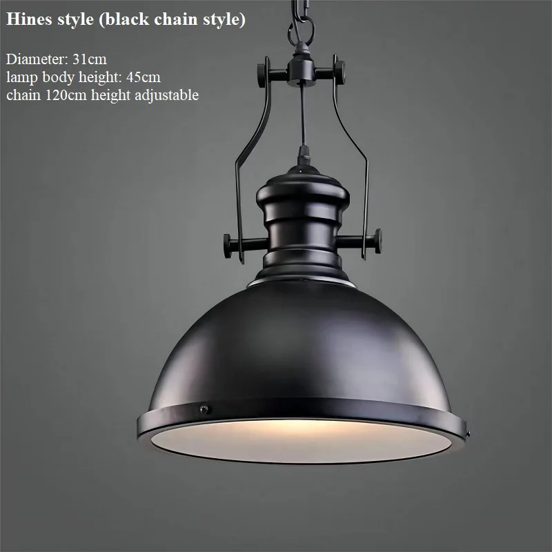 XIHOME Retro American Industrial Round Kronleuchter Vintage Industrial LED Bulb Robers/Garris/Jobs/Hines Iron Art Pendelleuchte 7