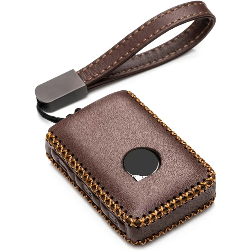 

Genuine Leather Key Fob Case Compatible with Volvo XC40, XC60, XC90, S90, S60, V60, V90, EX30, EX40, EX90 2019-2026 (4-Button)