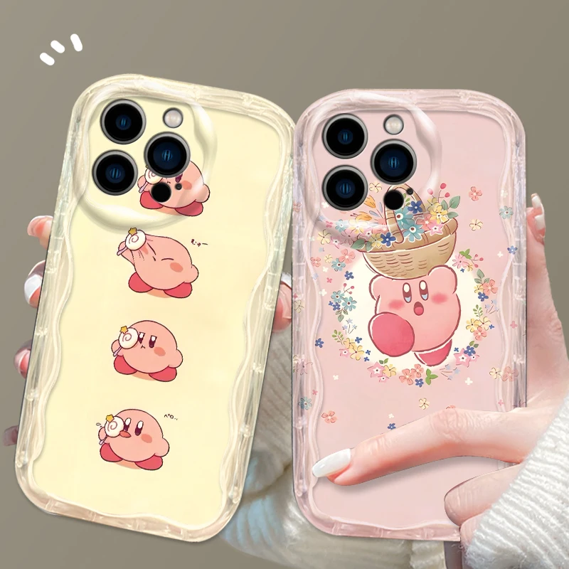 K-Kirbys Cute Cartoon Mini For Apple iPhone 15 14 13 12 11 XS XR X Pro Max Plus Wave Oil TPU Phone Case