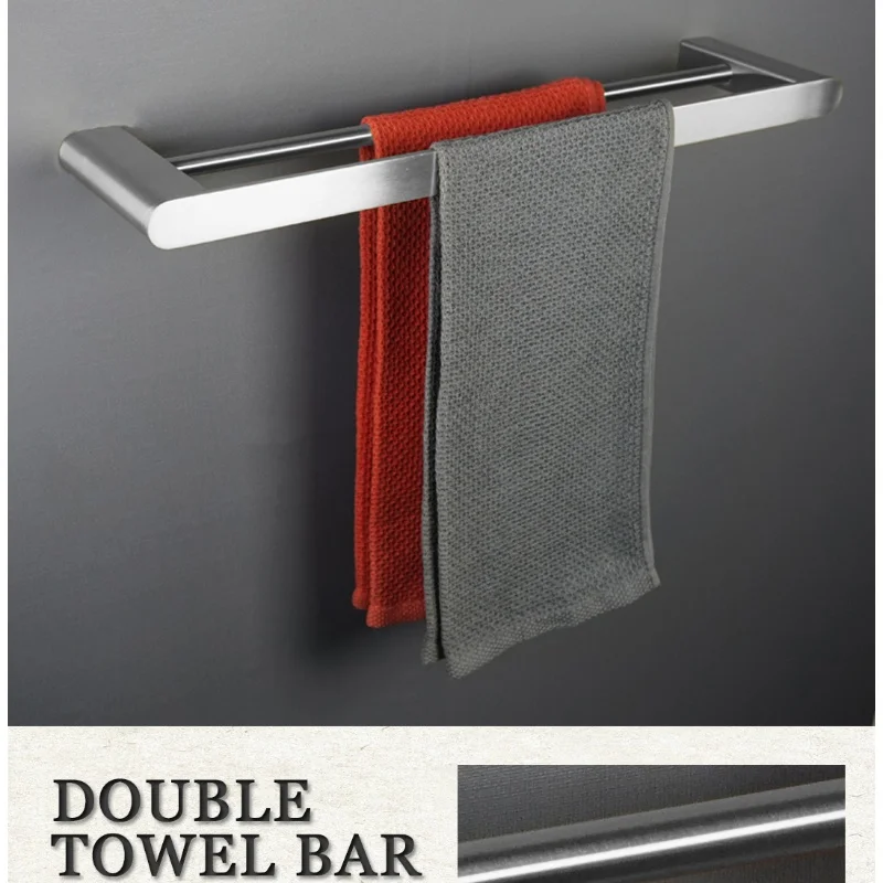 نحى النيكل 304 حمام من الفولاذ المقاوم للصدأ اكسسوارات منشفة رف منشفة بار السنانير منشفة رف حامل الورق فرشاة المرحاض مجموعة