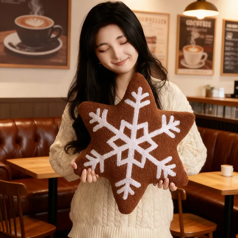 20/42 سنتيمتر لينة ندفة الثلج وسادة محشوة سداسية مثمنة وسادة بلوشي الطبيعية الديكور لعيد الميلاد حفلة الدعامة هدية