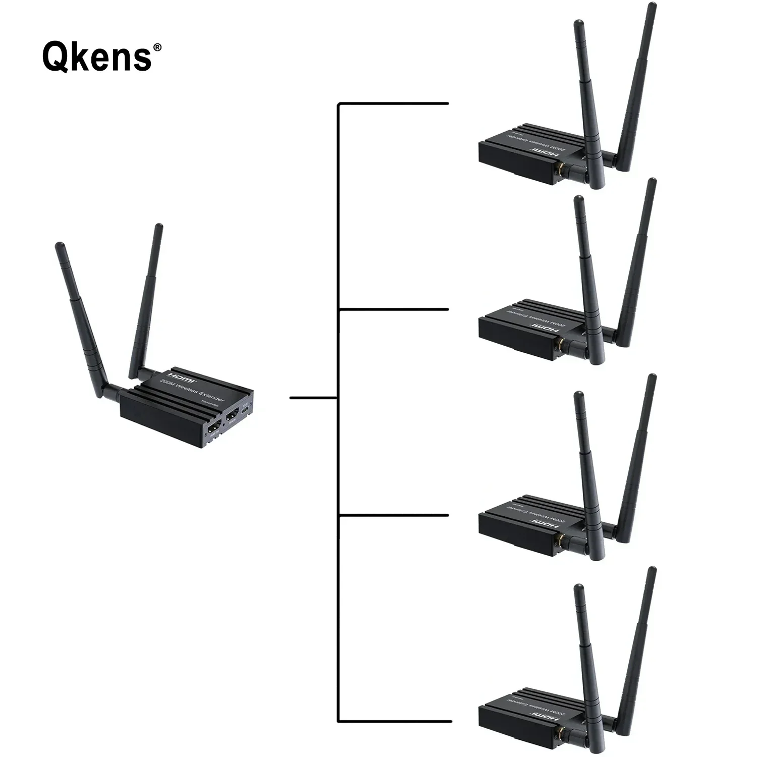 Transmissor e receptor HDMI sem fio de 200m 1080P Extensor de áudio e vídeo para câmera TV Box Laptop PC para monitorar projetor