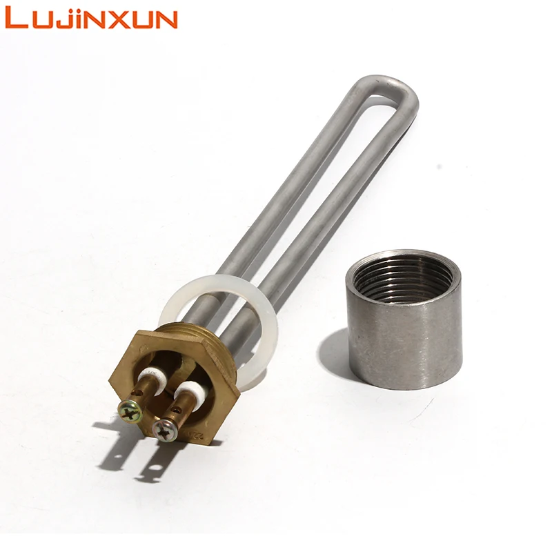 Lujinxun AC220V/110V/380V DN25/1Inch Sauna Steam Engine Heating Tube Stainless Steel High Temperature Electric Heater 1/2/3KW