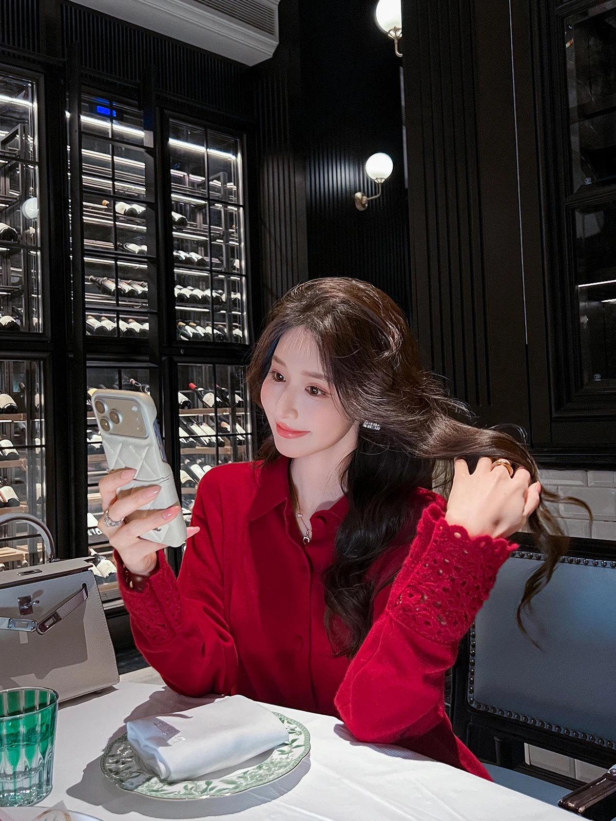 

Женский вязаный кардиган с длинными рукавами, ажурный, повседневный, однотонный, свободного кроя, для работы и отдыха