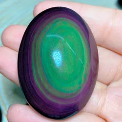 Healing High Quality Natural Crystal Rainbow Obsidian Palm Gemstones Mineral Energy Reiki Home Decorations Ore Gift Colorful