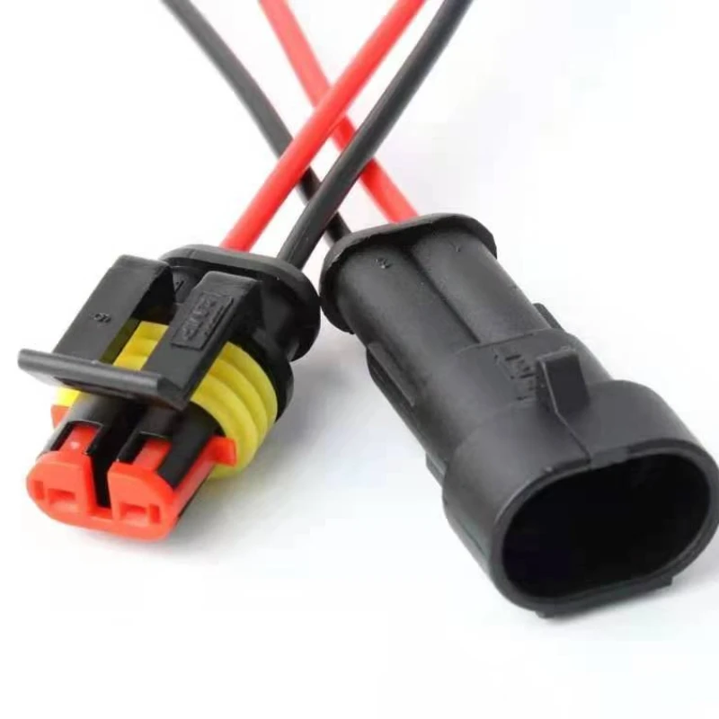 1 set Kit 2 pin Way Super Seal Sealing Waterproof Electrical Wire Cable Connector Plug for Car Auto