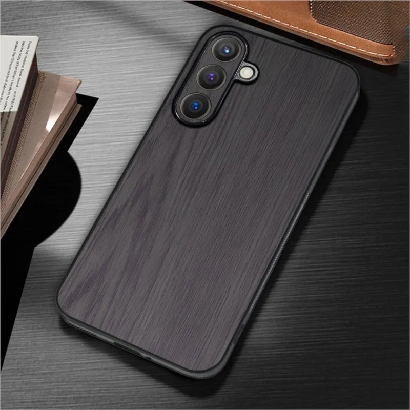 Leather Case For Samsung Galaxy A37 Wear Resistant Wood Pattern Cover For Samsung A37 Case