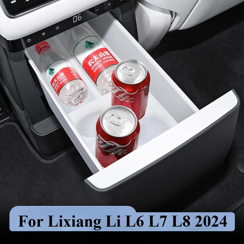 For Lixiang Li L6 L7 L8 2024 Restyling Car Silicone Refrigerator Storage Box Tray Auto Interior Storage Decoration Accessories