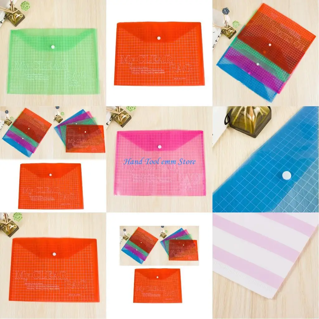 

H37F 10x/Set Clear Document Folders File Bags Transparent File Folder School Supplies