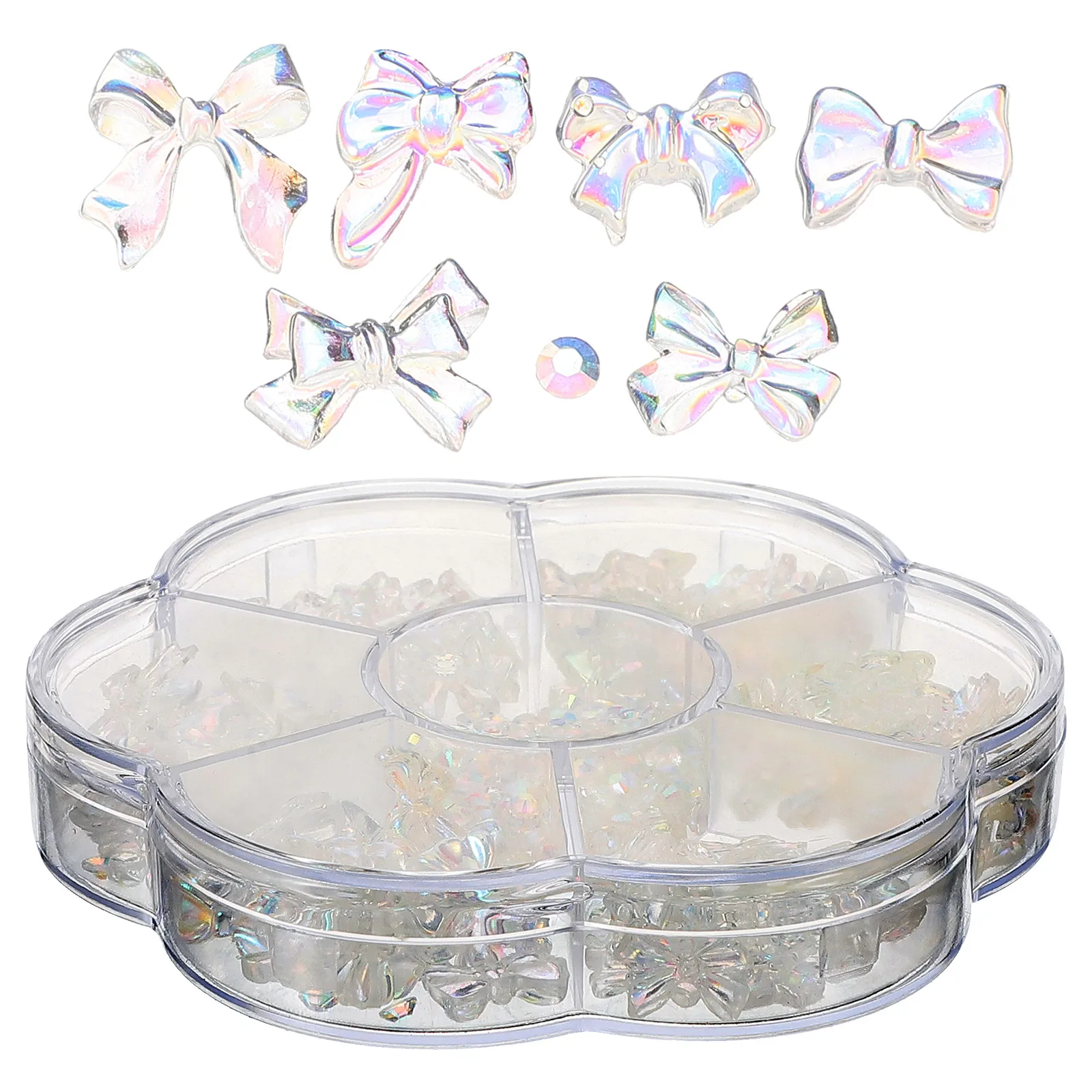 

Bow Ornaments Nail Charms Resin Rhinestones Bowknots DIY Decoration Nail Art Supplies Charm For Acrylic Gel Nails Women