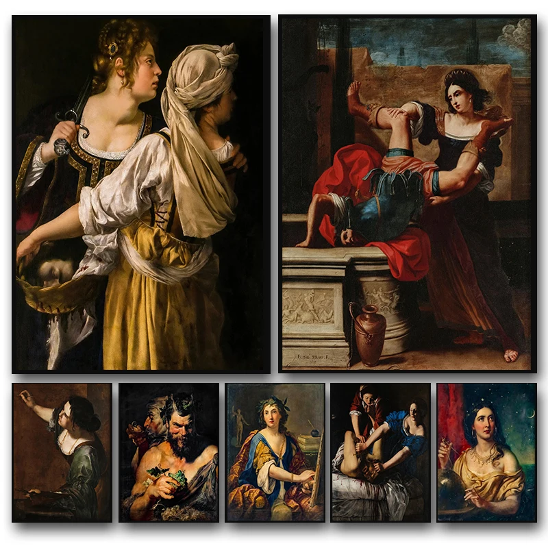 

Vintage Renaissance Italian Baroque Feminist Poster Artemisia Gentileschi Artists Diamond Painting Wall Art for Room Home Decor