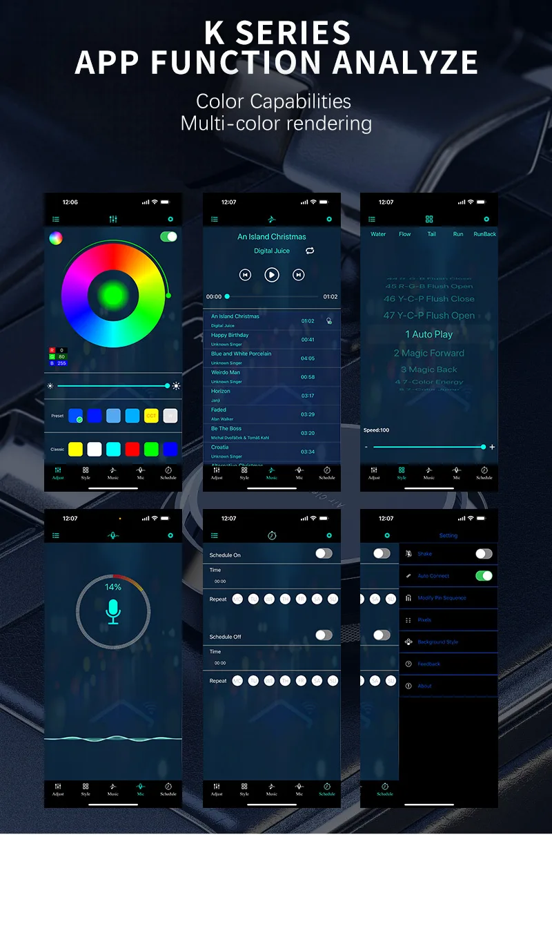 3M Auto-Innenraum-Ambiente-LED-Lichtleiste Unsichtbare USB-flexible Neon-Innenbeleuchtung RGB APP für Autodekorationsbeleuchtung – Detail 9