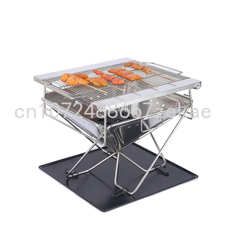 Stainless Steel Folding Barbecue Stove Camping grill Picnic Charcoal Wood Stove Bonfire Stove