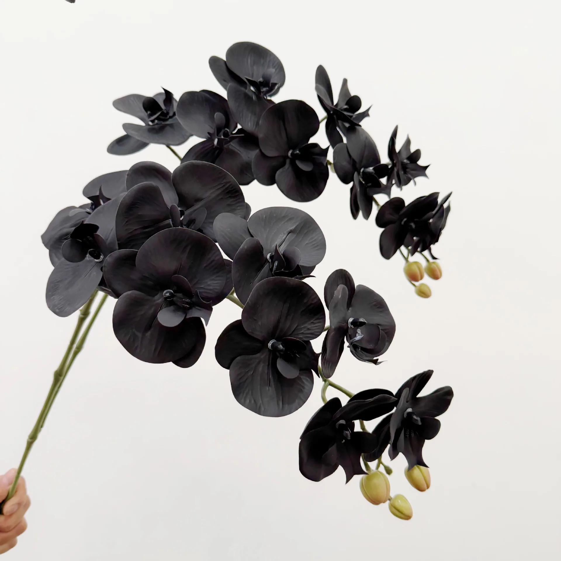 3 Stück Künstliche Latex-Orchideen mit 9 Blüten, Echt Aussehende Blumen für Hochzeiten, Heimdekoration, Party-Tischdekoration, Künstliche Phalaenopsis-Blumen – Detail 23
