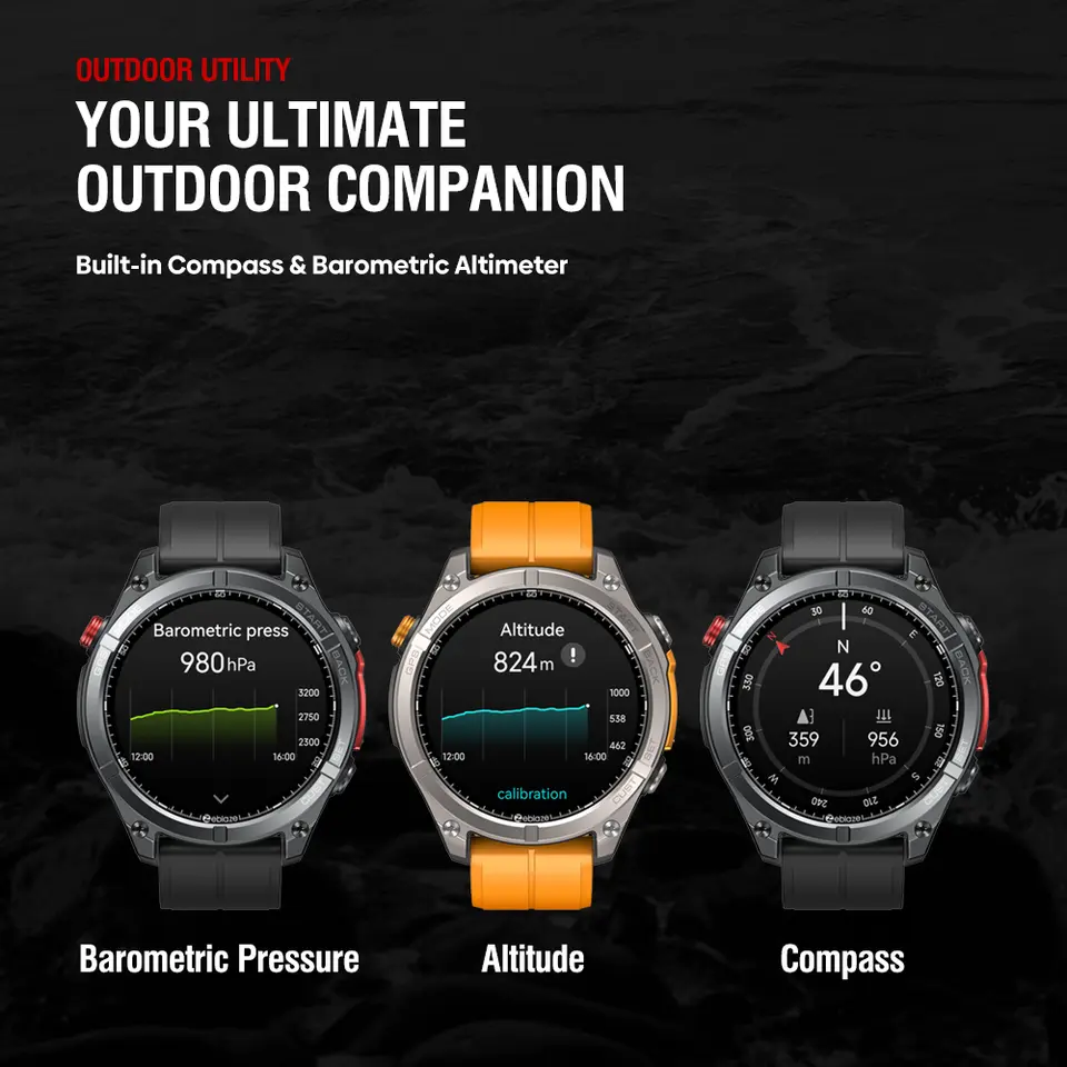 جديد زيبلاز ستراتوس 4 ساعة ذكية بنظام تحديد المواقع العالمي (GPS) شاشة AMOLED 1.43 بوصة كشاف ضوئي مدمج بوصلة مقياس الارتفاع البارومتري 5 ATM ساعة ذكية - 3