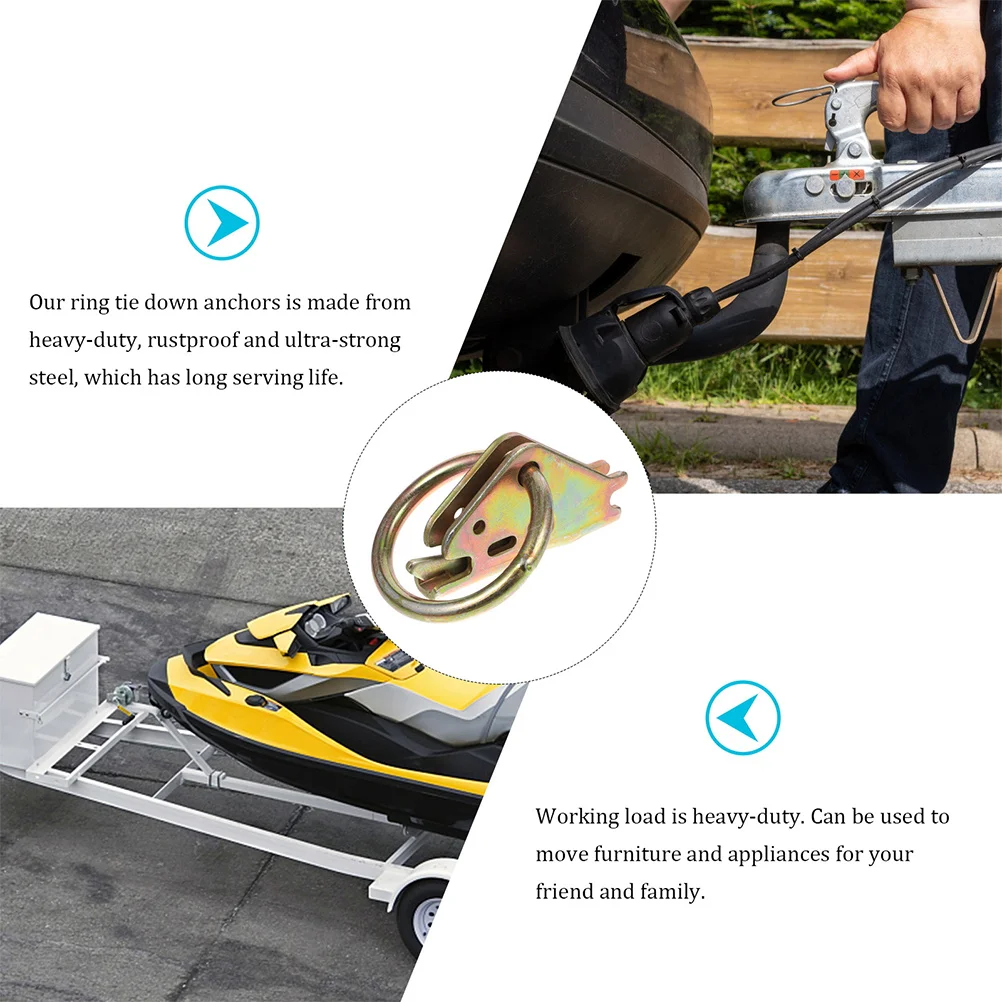 

6 шт. усиленных стальных O-образных крепежных колец для крепления на поверхность прицепов, грузовых платформ, кемперов, грузов, мотоциклов, каяков, для ремней с хомутами