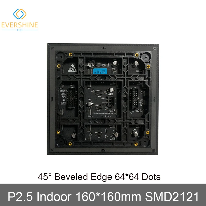 Panel de borde biselado para interiores, módulo de pantalla de visualización a todo Color, LED HD, P2.5, para pared de TV, 45 grados