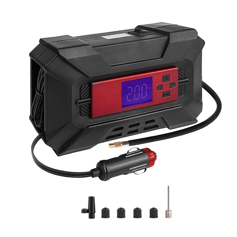 

Portable Tire Inflator Air Compressor 12V 150PSI Air Pump For Car With Flashlight Digital Car Tyre Pump