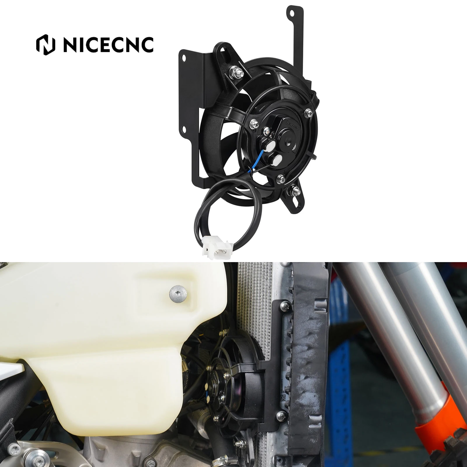 

For Husqvarna TE 300 FE 250 FE 350 FE 450 501 2024-2025 TX300 FC 250 2023-2025 12V Electric Radiator Fan Bracket For KTM EXC 300
