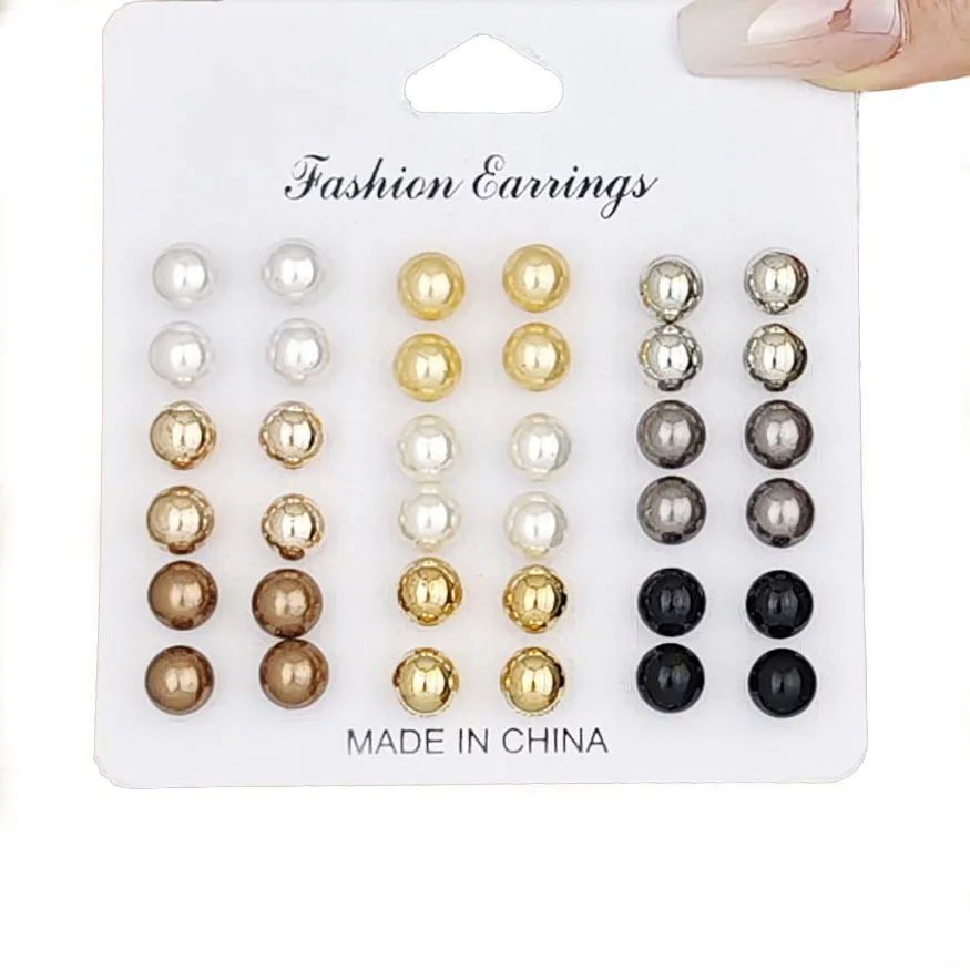 36pcs Cross border European and American Hot selling Pearl Earnail Set with Retro and Minimalist Design