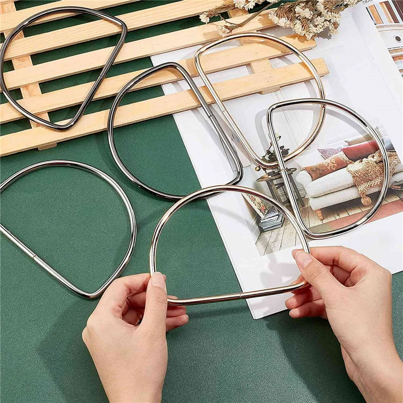 AEA9-3 カラー財布ハンドル交換用、6 個の金属ハンドルフレーム 5.3 インチハンドバッグハンドル財布ハンドル交換用バッグ作り