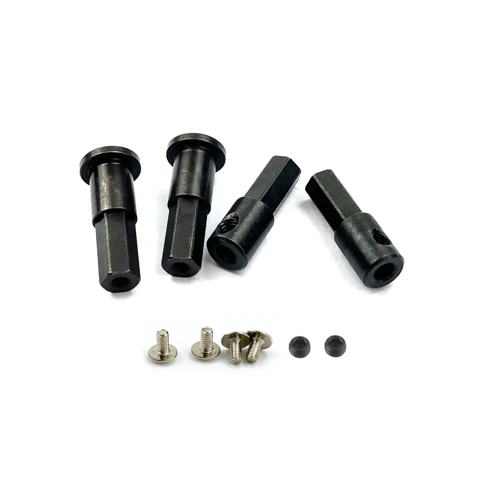 for WPL D12 1/10 RC Car Upgrade Parts Metal 5mm Front Wheel Hub Hex Adapter Combiner & Rear Axle Shaft Adapter,A