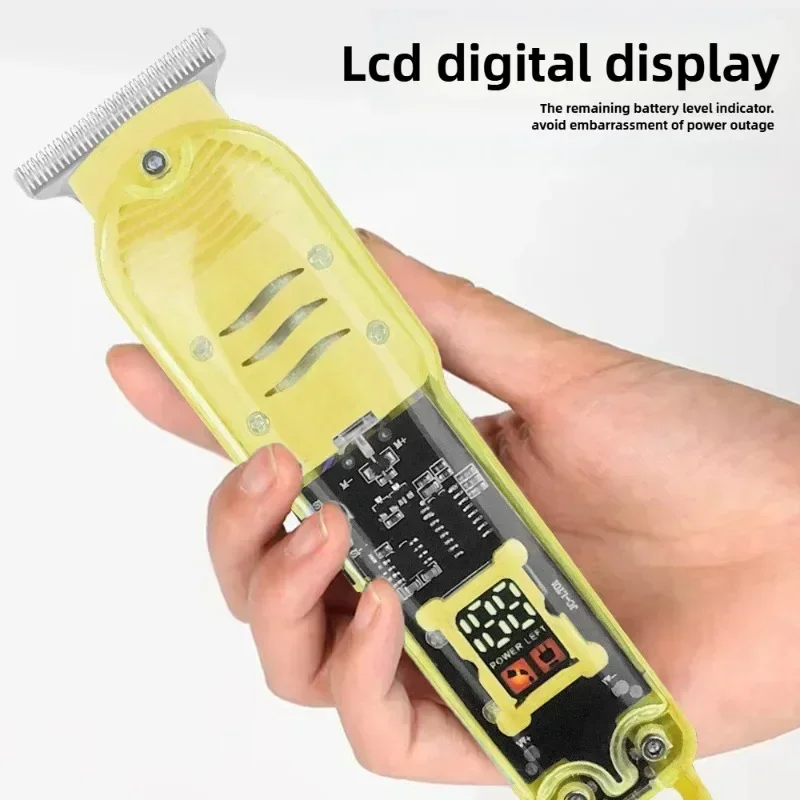 Hair Cut Machine Rechargeable Hair Clippers Transparent Professional Clippers Electric Hair Trimmers Shaver for Men Cordless