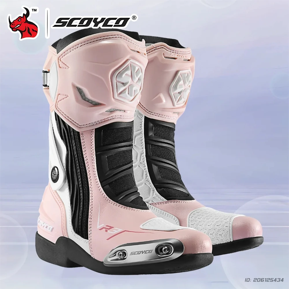 

Мотоциклетные ботинки, женские прочные противоскользящие профессиональные защитные ботинки для мотоциклов, ботинки для мотокросса, водонепроницаемые, ветрозащитные