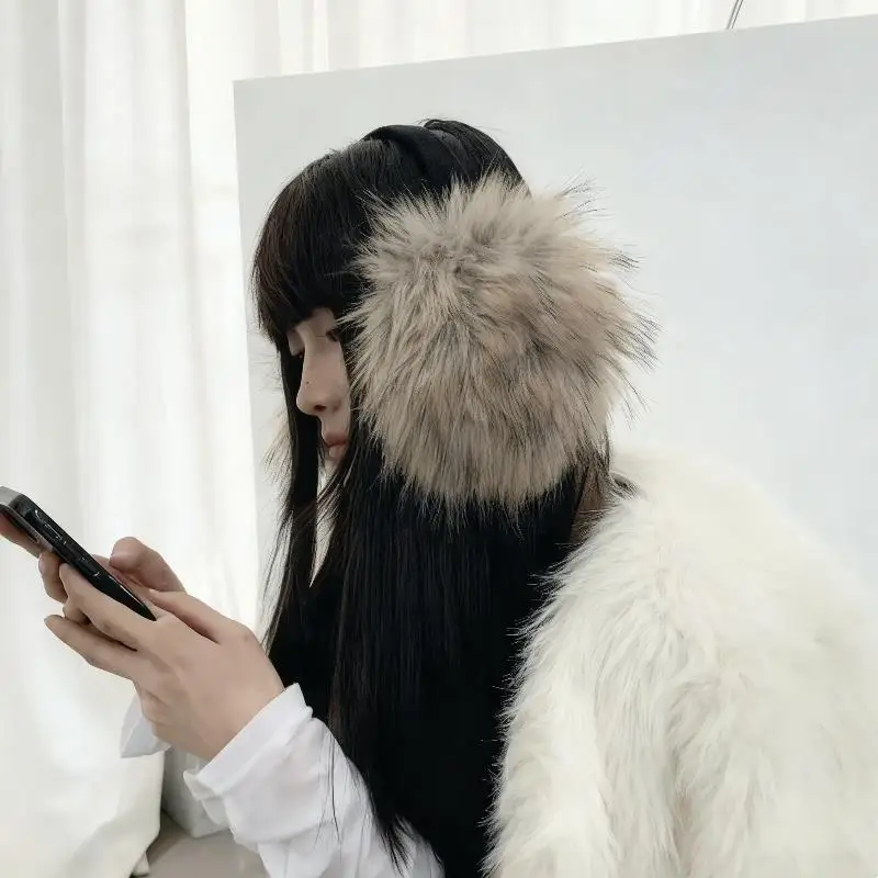 Orejeras de piel sintética para invierno, tapones para los oídos antifrío de felpa, orejeras coreanas de piel sintética de visón, orejeras gruesas Y2k de felpa peluda a prueba de viento
