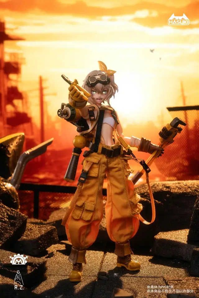 1/12 Scale Hasuki Pa007 Female Soldier Pocket Art Series Mechanic