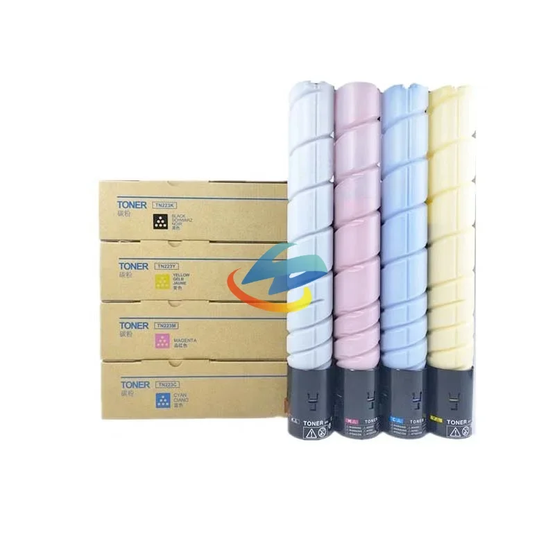 4PCS TN223 TN224 Toner Cartridge Compatible for Konica Minolta Bizhub C226 C256 C266 C7222 C7226 Toner Powder BK200g CMY110g