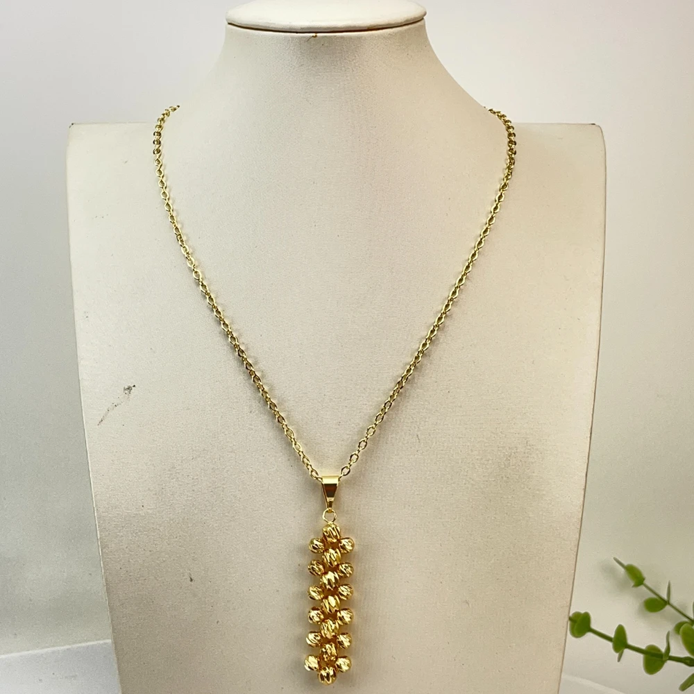 Yuminglai Brazilian Jewelry Sets Gold Plated Beads Jewelry for Women Wedding Party FHK29699