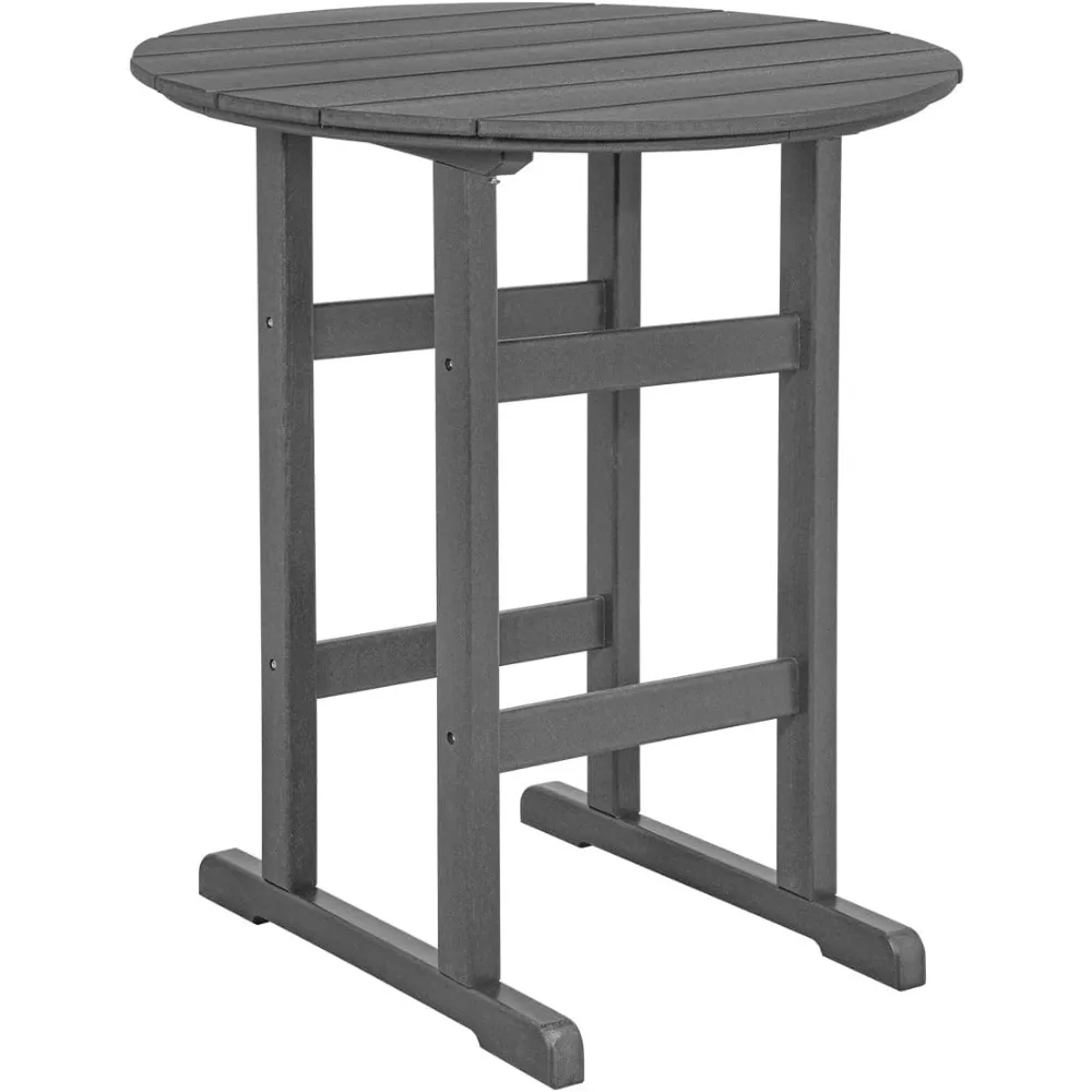 

Outdoor Adirondack Round Bar Table, 39 Inch Height Patio Large Pub Table for 4, All Weather HDPE High Top Bistro Counter