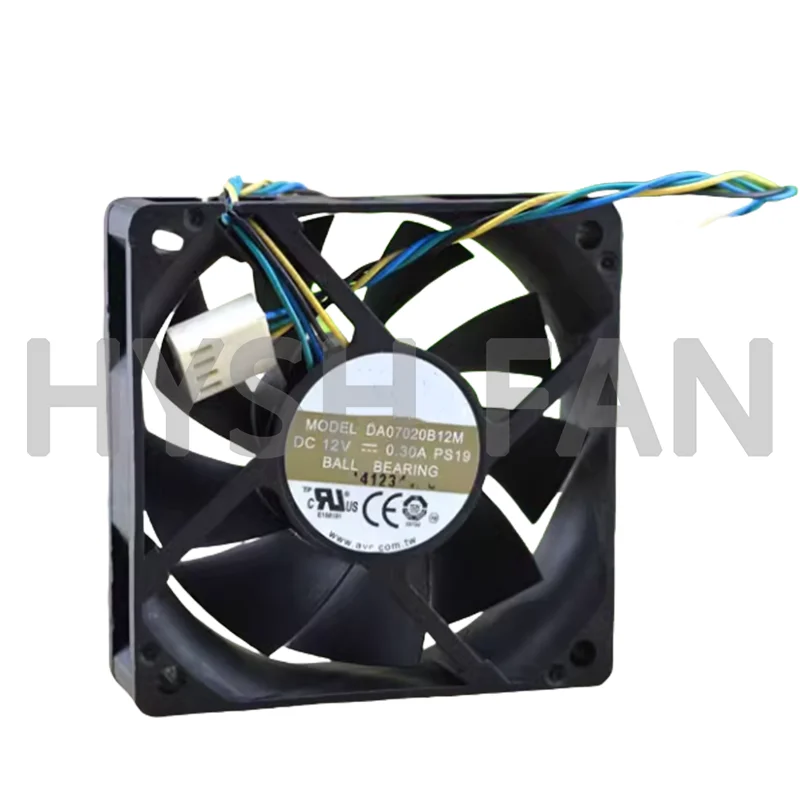 7020 12V 0.30A DA07020B12M 7CM 4-wire CPU Dual Ball Cooling Fan