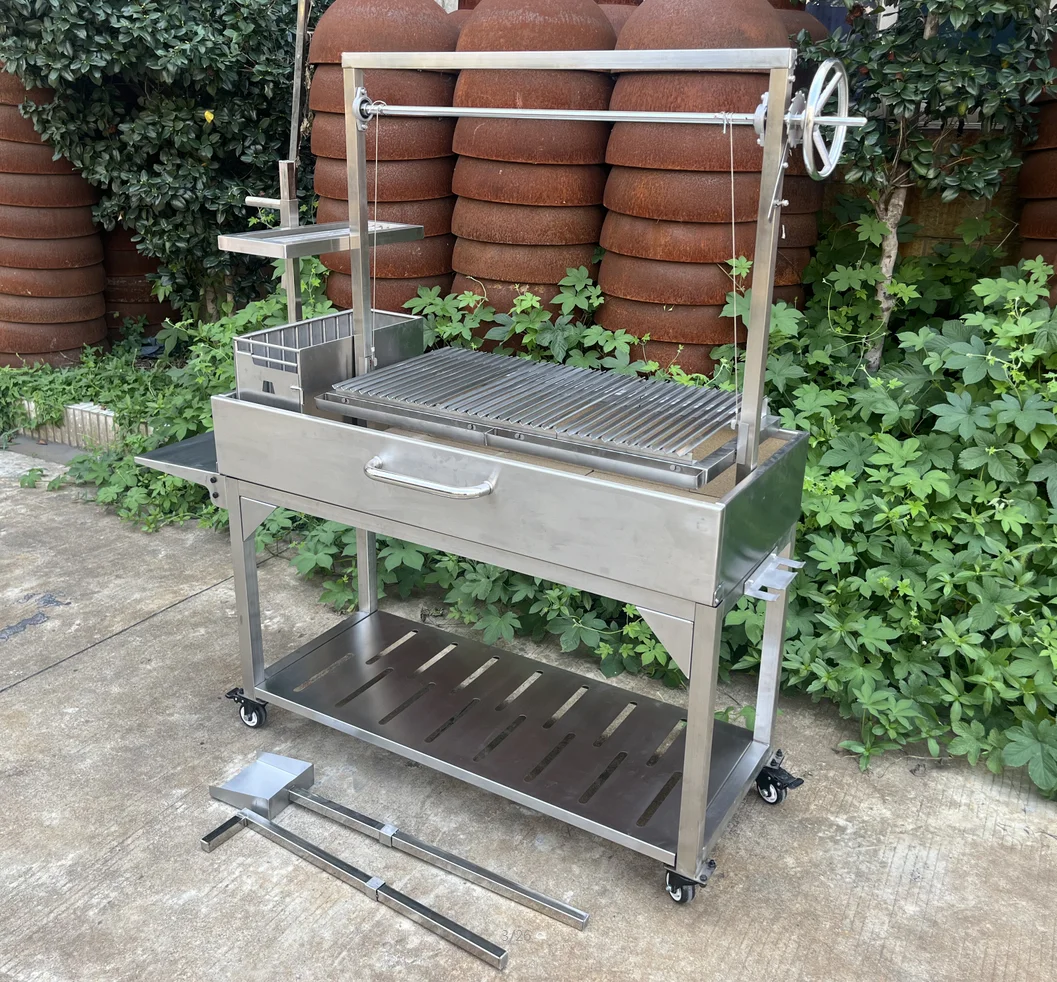 Factory Direct Stainless Steel Argentine Barbecue  Gaucho Asado Parrilla  Tag Wood Argentina Rotisserie   Santa Maria Grill