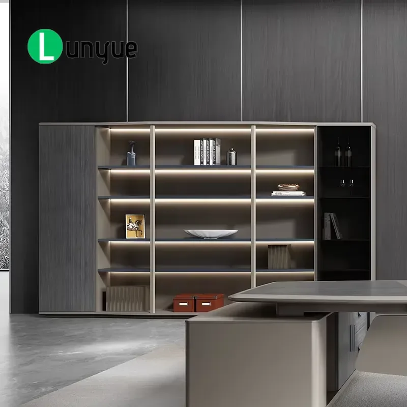 High End Modern Wooden Office File Cabinet High Quality Modular Storage for Manager Boss School Home Business Furniture