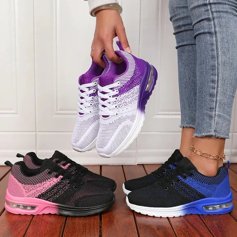 

High quality Women Running Shoes 2025 Autumn Fashion Air Cushion Sneakers Mesh Breathable Outdoor Tennis Sport Shoes men