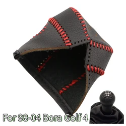 For Volkswagen VW 1998-2002 2004 Golf 4 MT 5 Speeds Gear Shift Knob Cover Genuine Lather Shift Knob Collars