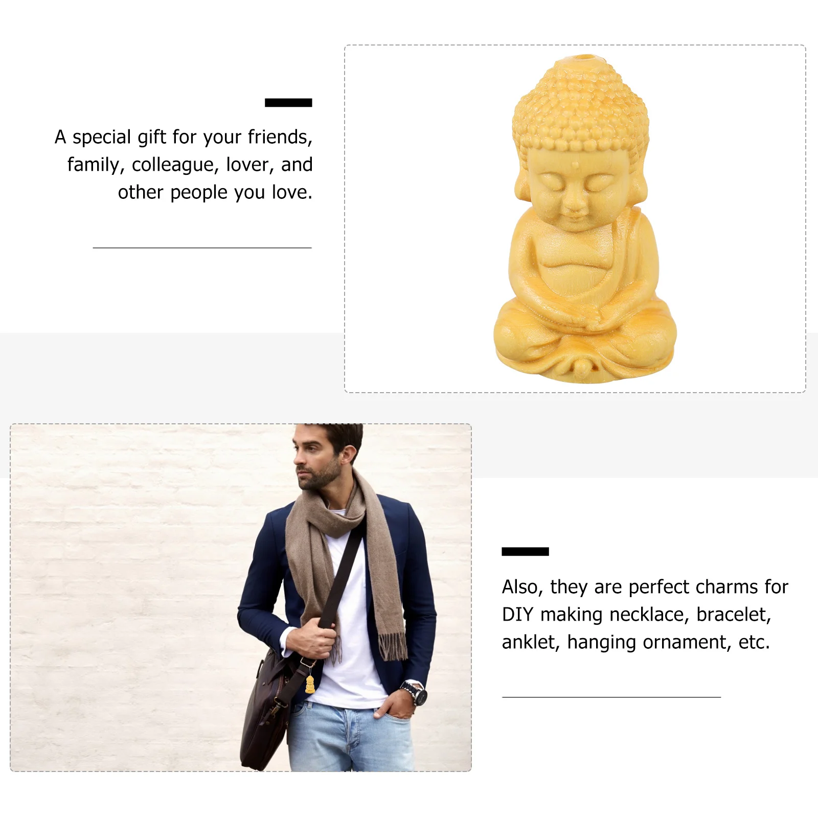 

1Set Buddha Pendants High-Quality Maitreya Hanging Decor Keychain Bag DIY Jewelry Small Lightweight Special Gift